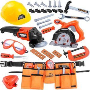 Kids Tool Belt- Kids Tool Set Pretend Construction Toy, Toddler Tool Set